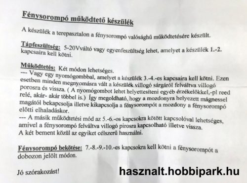 Jelző- és fénysorompó vezérlőáramkörök - DARABONKÉNT