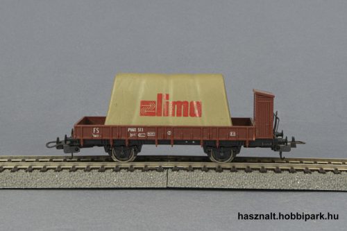 Lima alacsonyfaló nyitott tehervagon rakománnyal