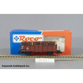 Roco 47940 magasfalu nyitott tehervagon fa rakománnyal